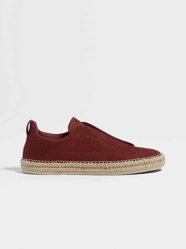 Red Linen and Leather Triple Stitch™ Espadrilles Red Linen and Leather Triple Stitch™ Espadrilles