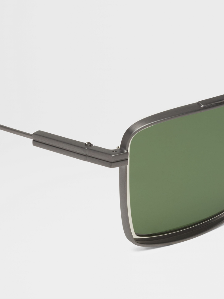 Satin Gunmetal Metal Sunglasses