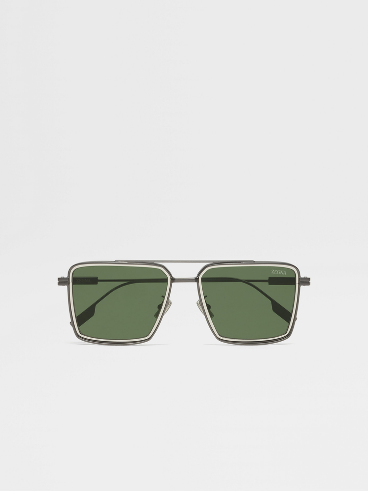 Satin Gunmetal Metal Sunglasses