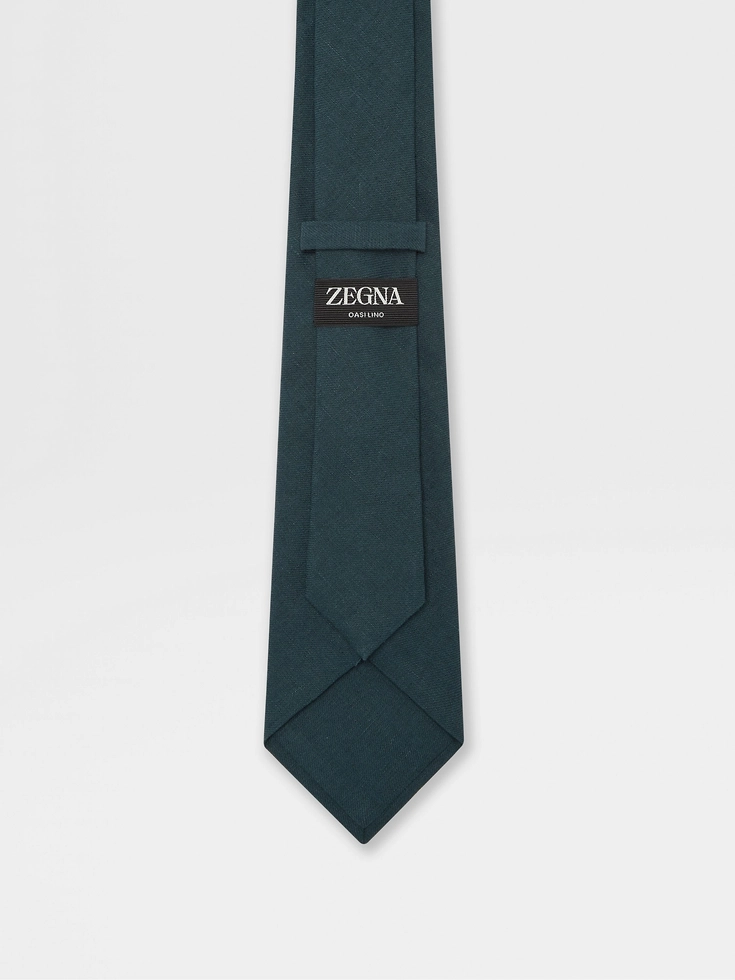 Teal Blue Linen Tie Teal Blue Linen Tie