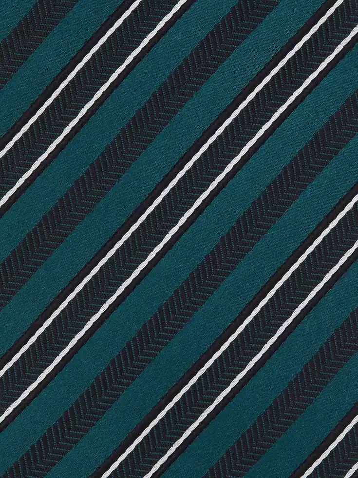 Teal Blue Silk and Cotton Tie