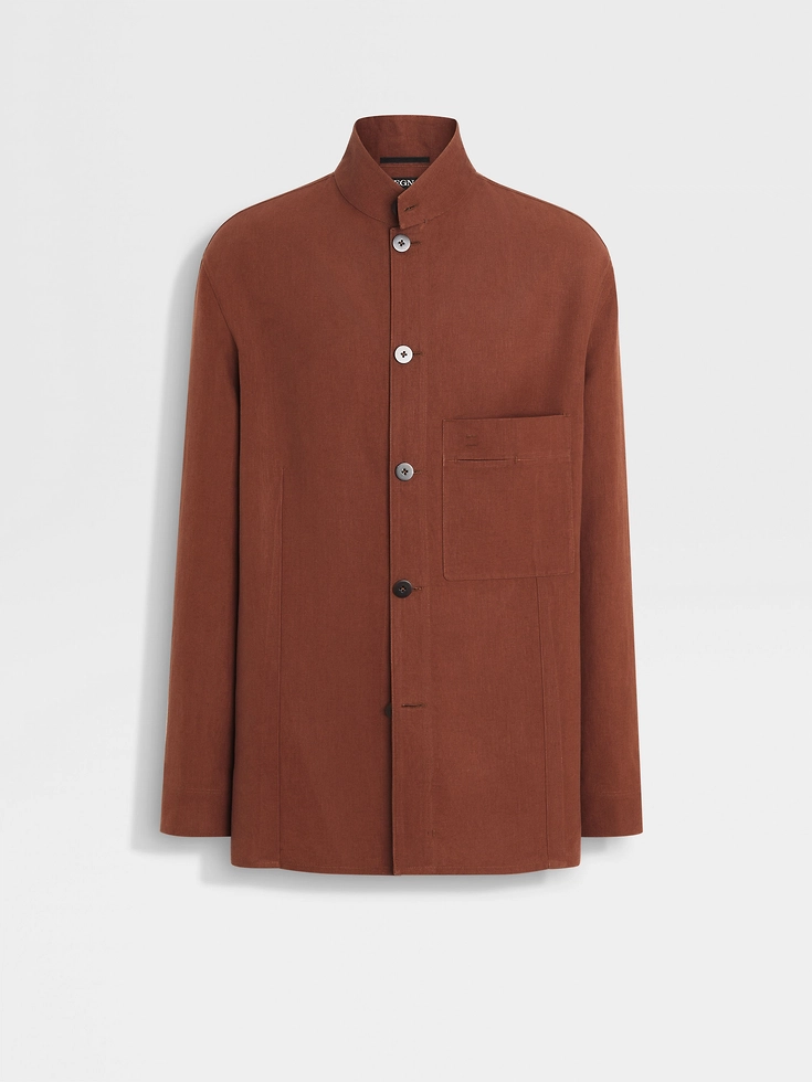 Tobacco Oasi Lino Overshirt