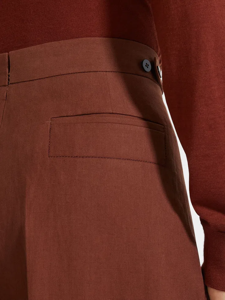 Tobacco Oasi Lino Pants