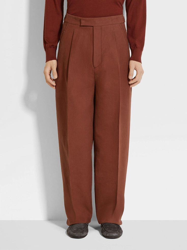 Tobacco Oasi Lino Pants Tobacco Oasi Lino Pants