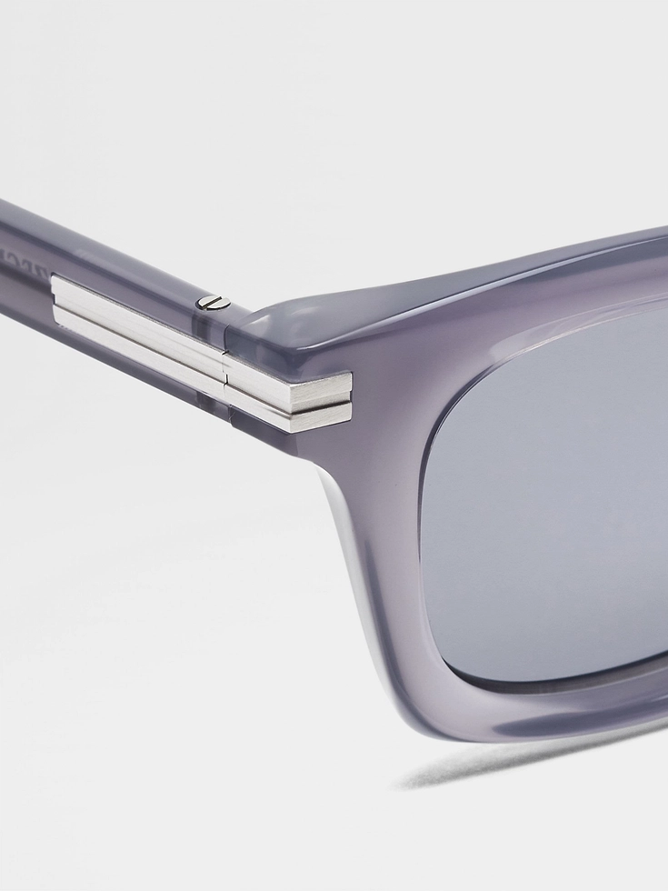 Transparent Blue Acetate Sunglasses