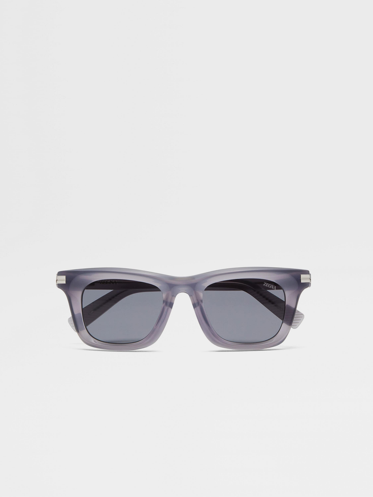 Transparent Blue Acetate Sunglasses