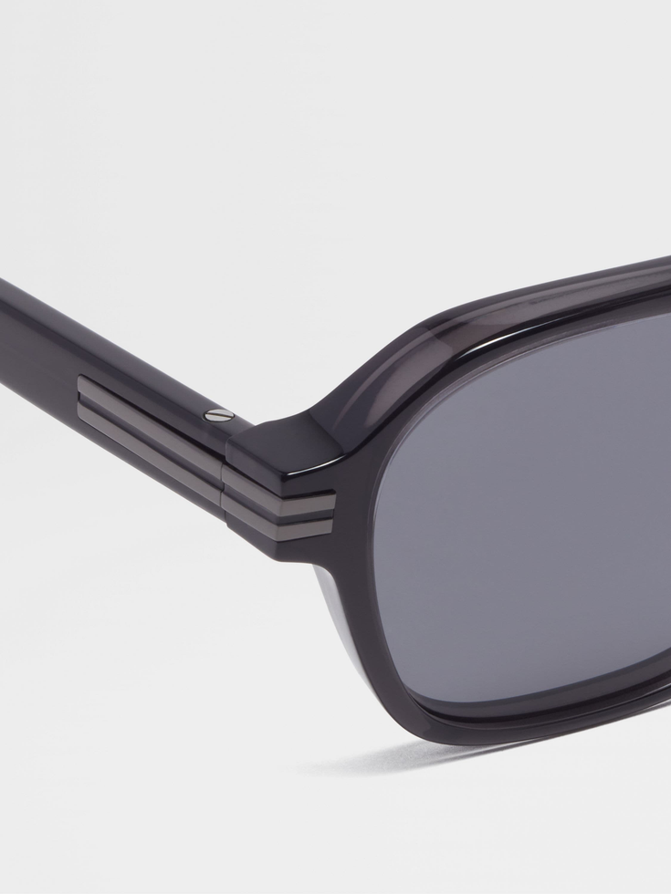 Transparent Dark Grey Aurora II Acetate Sunglasses