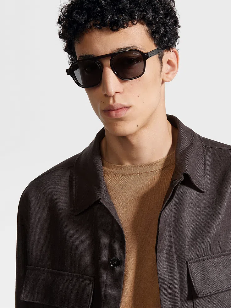 Transparent Dark Grey Aurora II Acetate Sunglasses Transparent Dark Grey Aurora II Acetate Sunglasses