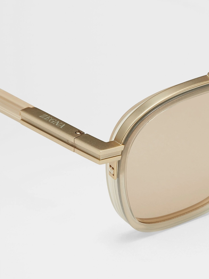 Transparent Dark Grey Orizzonte I Acetate and Metal Sunglasses