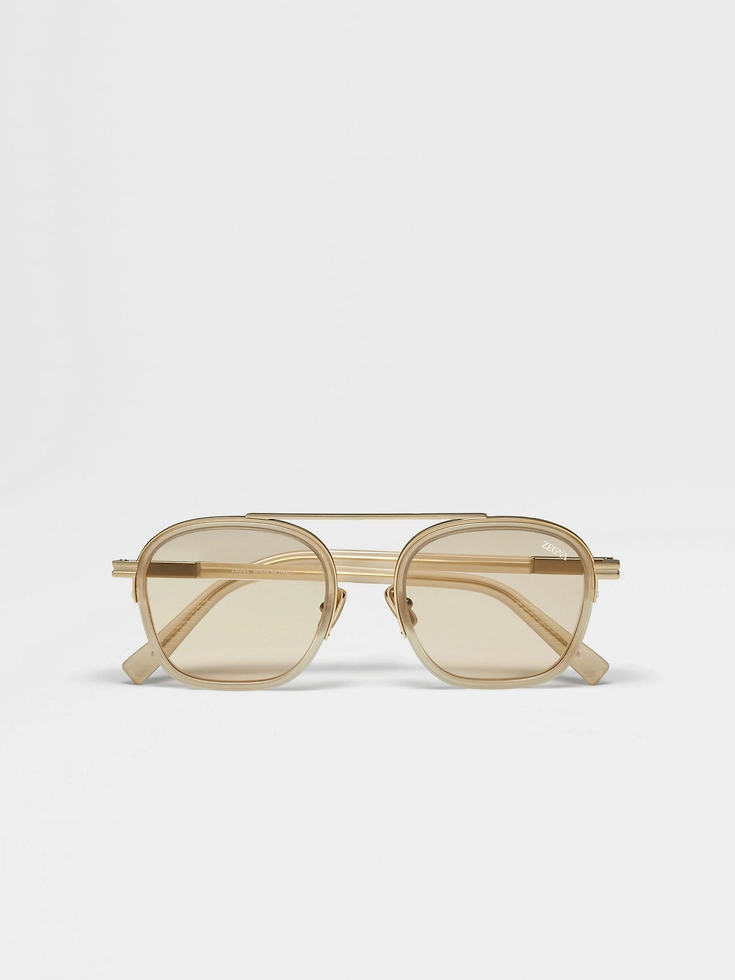 Transparent Dark Grey Orizzonte I Acetate and Metal Sunglasses