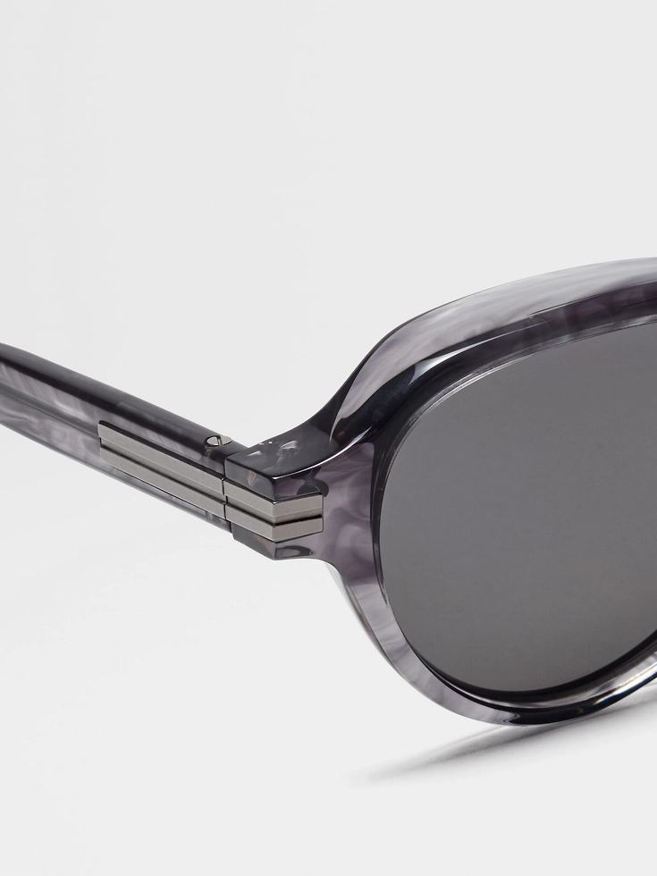 Transparent Grey Havana Acetate Sunglasses Transparent Grey Havana Acetate Sunglasses