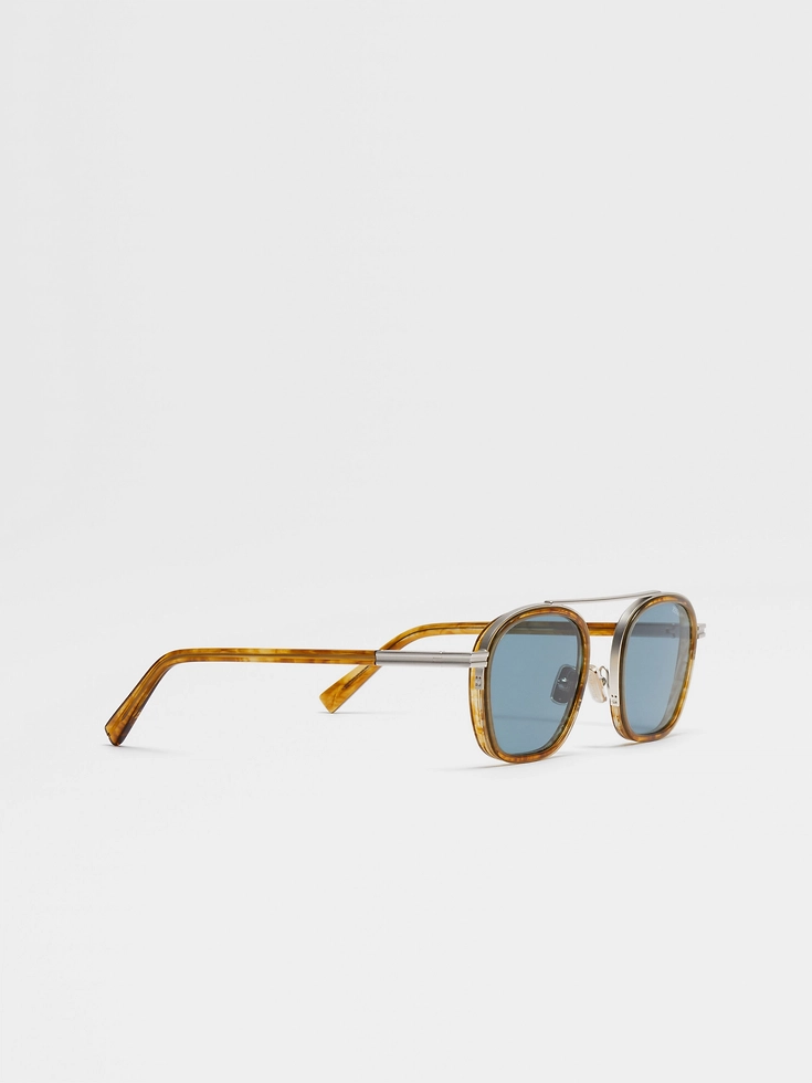 Transparent Light Brown Havana Orizzonte I Acetate and Metal Sunglasses Transparent Light Brown Havana Orizzonte I Acetate and Metal Sunglasses