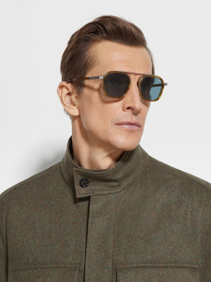 Transparent Light Brown Havana Orizzonte I Acetate and Metal Sunglasses Transparent Light Brown Havana Orizzonte I Acetate and Metal Sunglasses