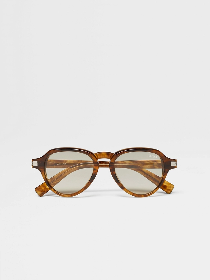 Transparent Yellow Acetate Sunglasses