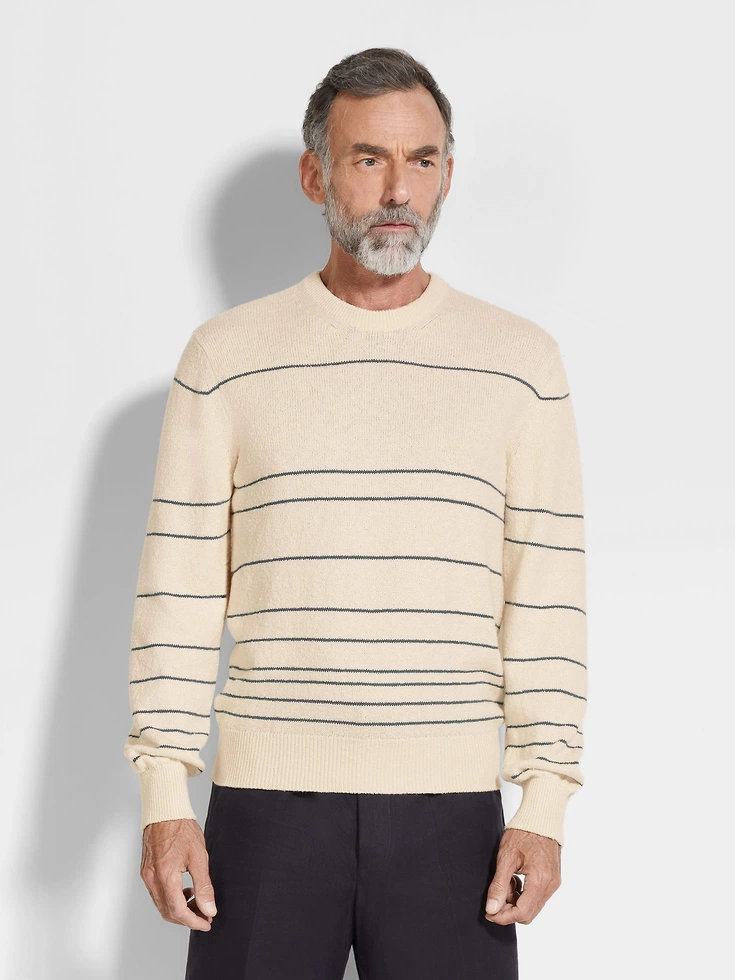 White Cotton Blend Crewneck White Cotton Blend Crewneck