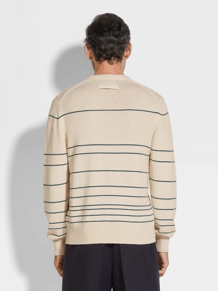 White Cotton Blend Crewneck White Cotton Blend Crewneck