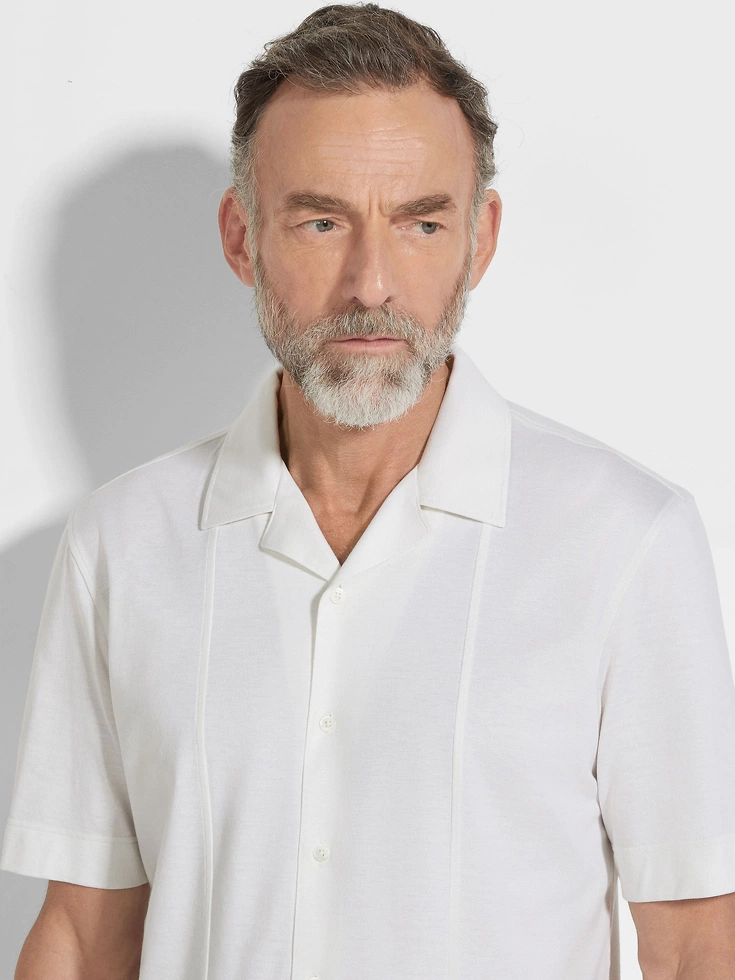 White Cotton and Silk Shirt