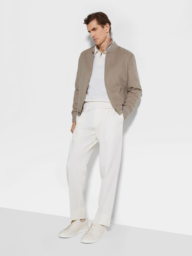 White Cotton and Wool Pants White Cotton and Wool Pants