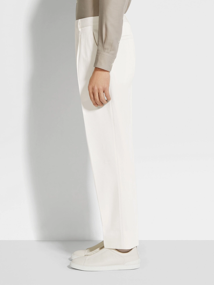 White Cotton and Wool Pants White Cotton and Wool Pants