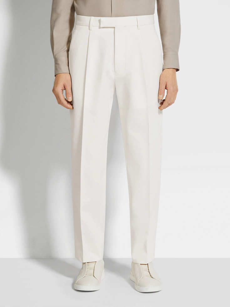 White Cotton and Wool Pants White Cotton and Wool Pants