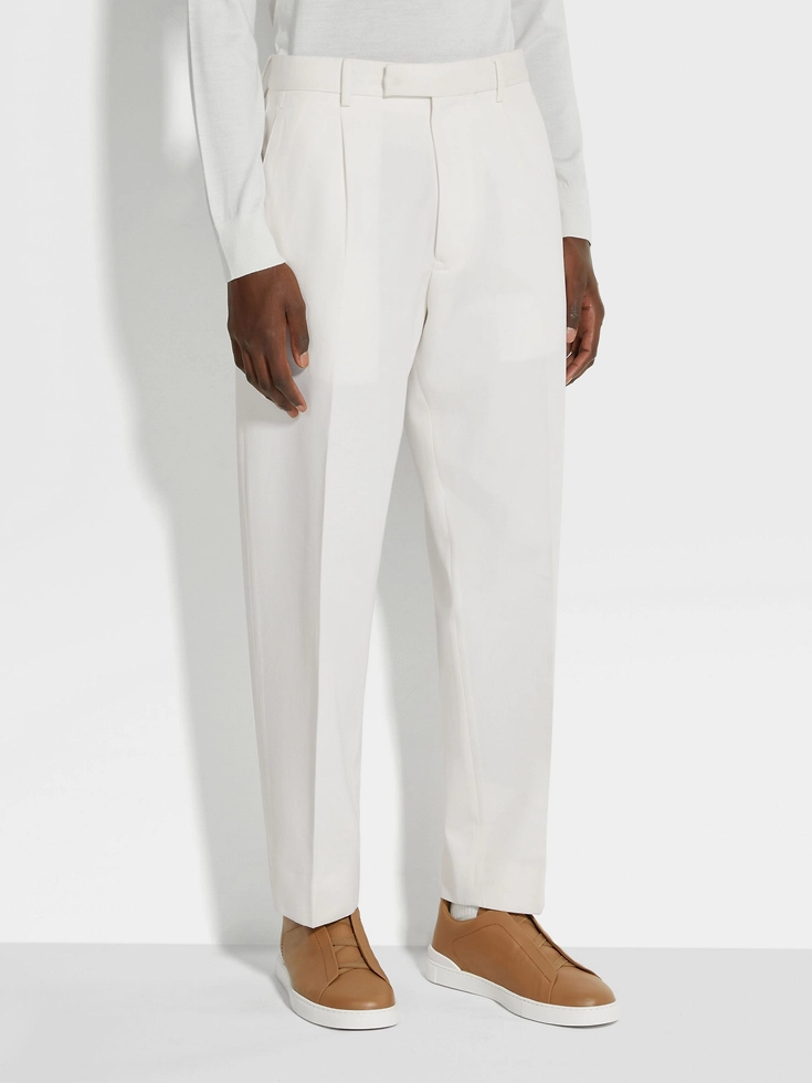 White Cotton and Wool Pants White Cotton and Wool Pants