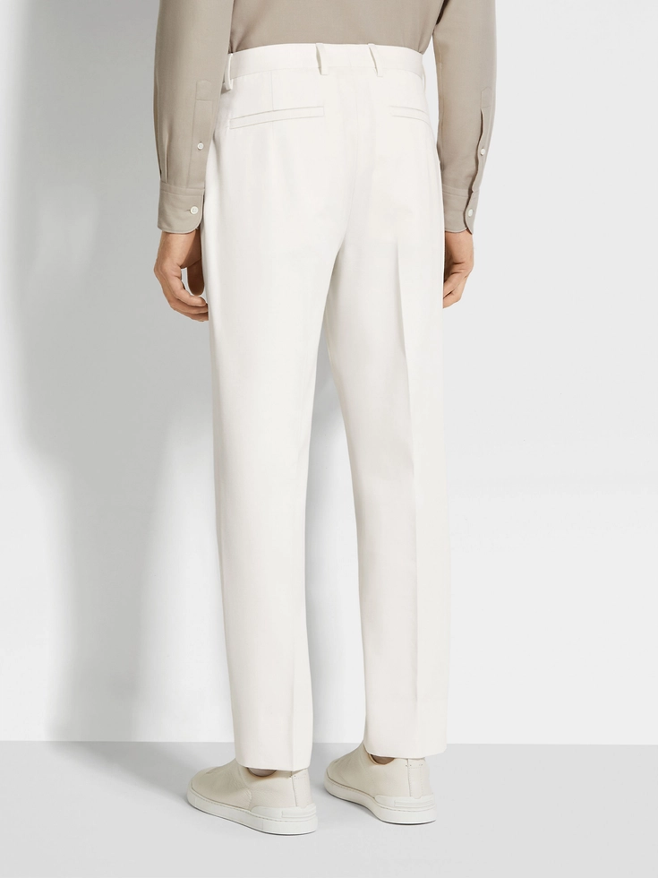 White Cotton and Wool Pants White Cotton and Wool Pants