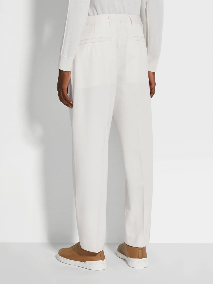 White Cotton and Wool Pants White Cotton and Wool Pants