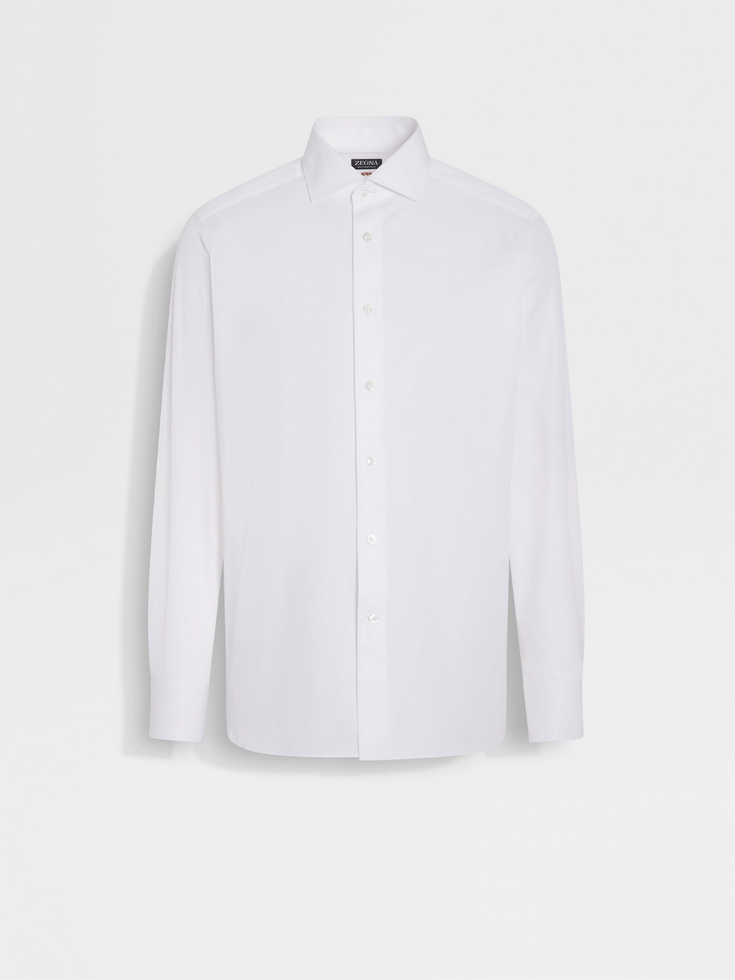 White Micro-striped Centoventimila Cotton Shirt