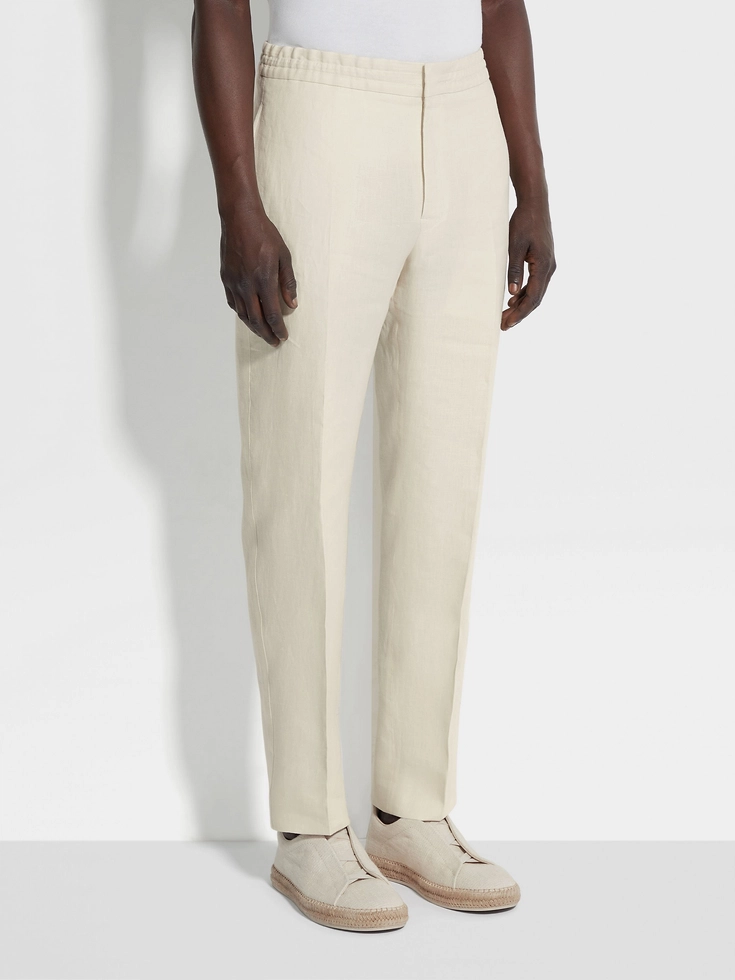 White Oasi Lino Pants White Oasi Lino Pants