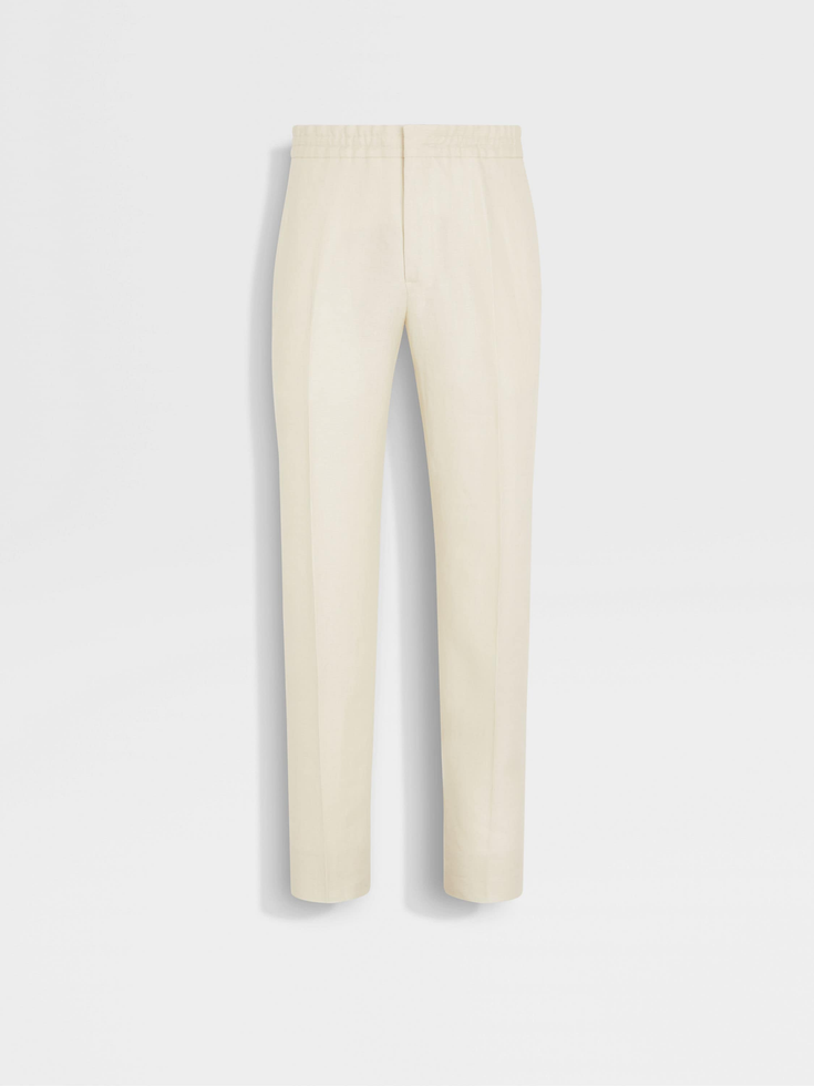 White Oasi Lino Pants