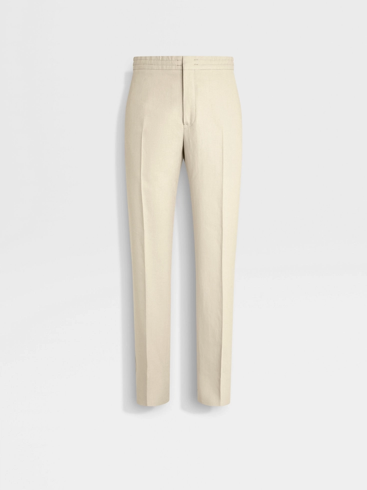 White Oasi Lino Pants