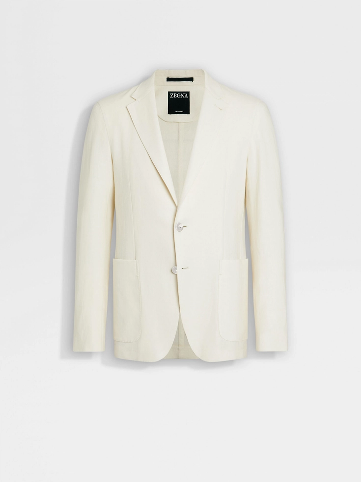 White Oasi Lino Shirt Jacket