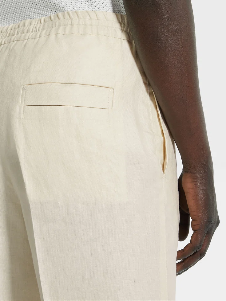 White Oasi Lino Shorts