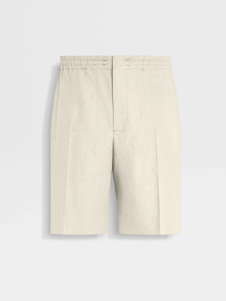 White Oasi Lino Shorts