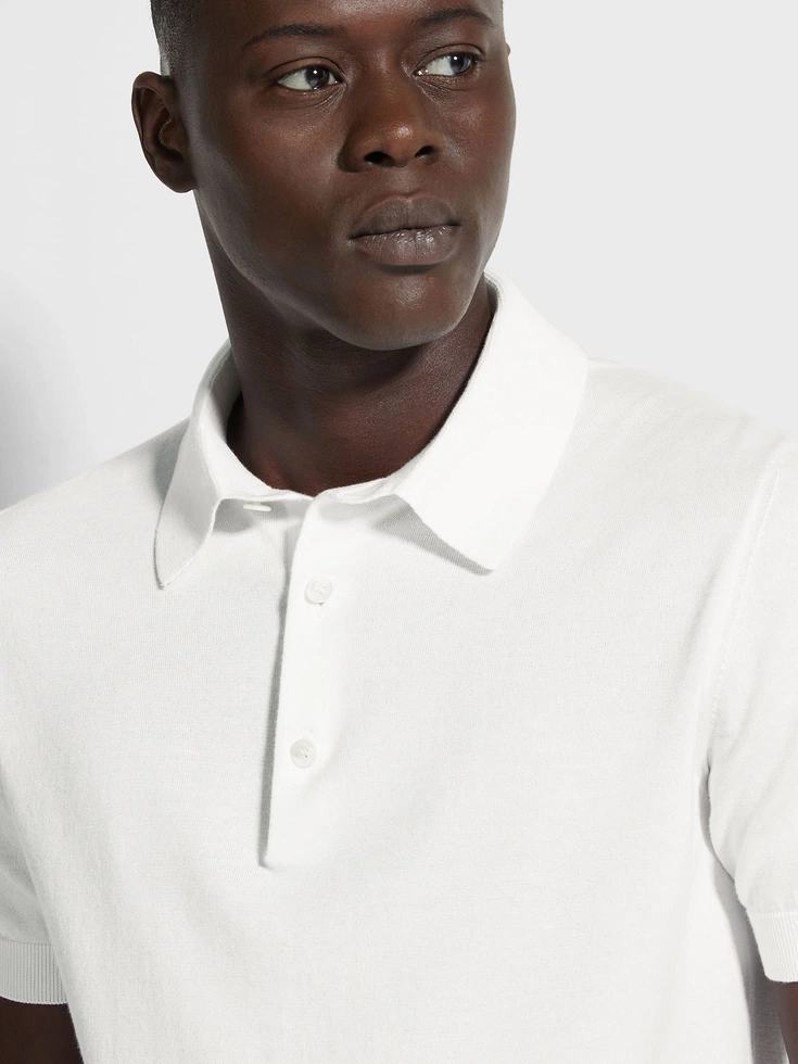 White Premium Cotton Polo Shirt