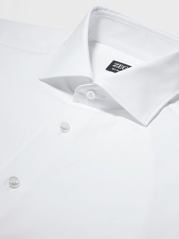 White Sea Island Cotton Long-sleeve Tailoring Shirt White Sea Island Cotton Long-sleeve Tailoring Shirt