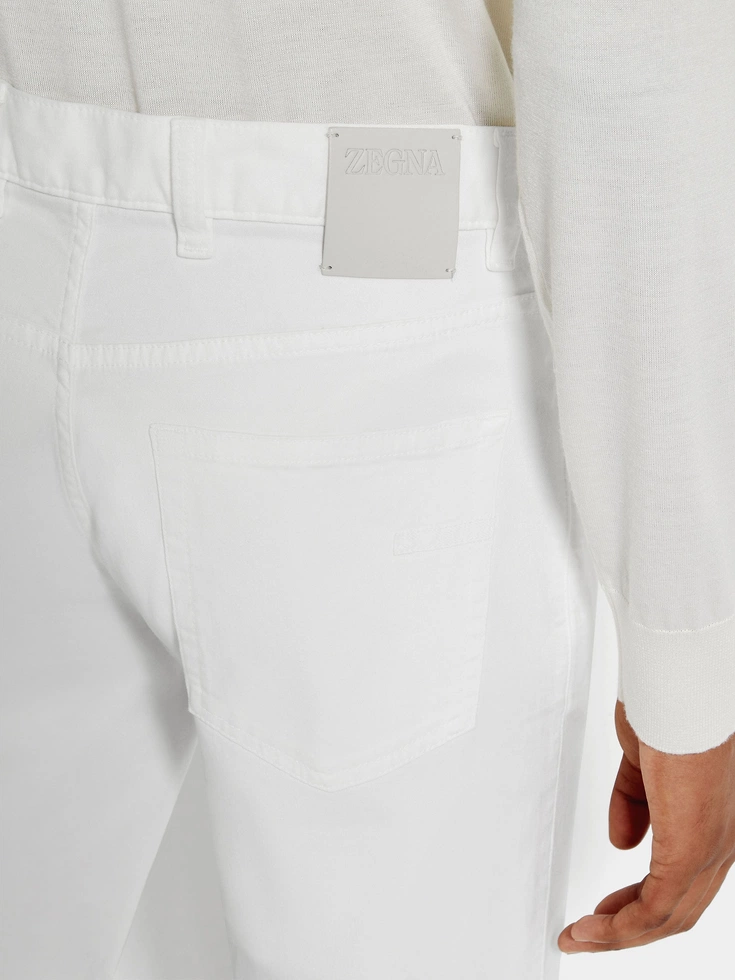 White Stretch Cotton Roccia Jeans