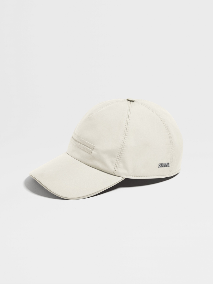 White Technical Fabric Baseball Cap